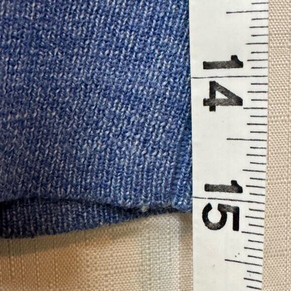 VINTAGE Jos. A. Bank Wool Sweater Size M Mock Turtleneck Blue Capsule Minimalist - Picture 7 of 7